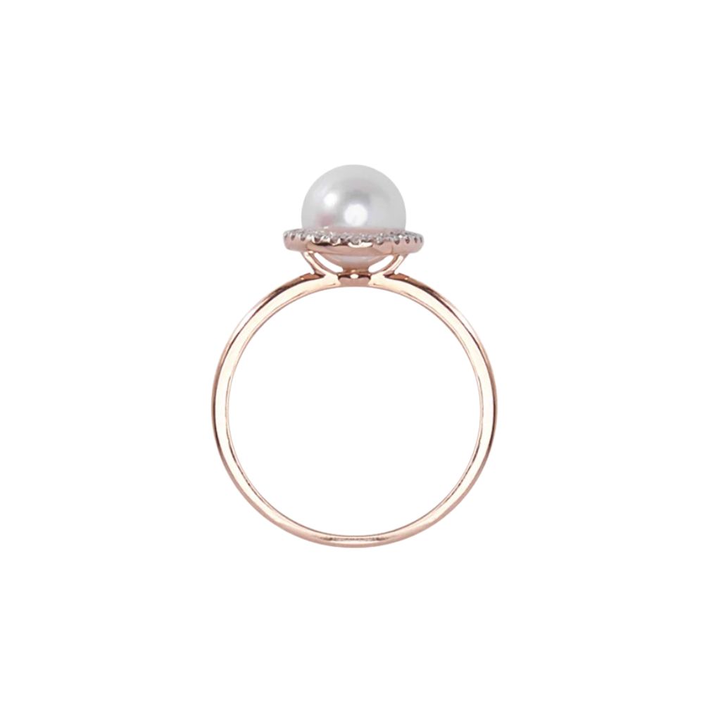 Anello Perla Akoya E Diamanti