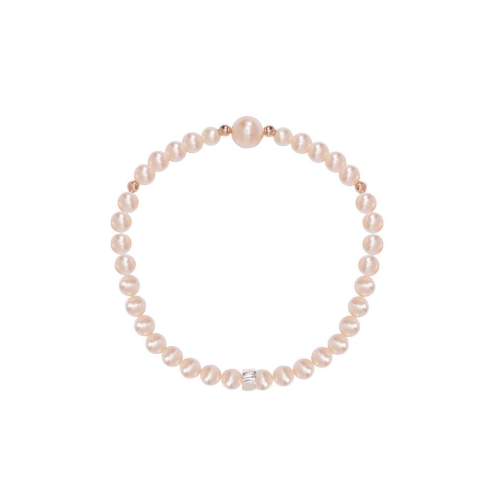 Bracciale Elastica Perle Rosa