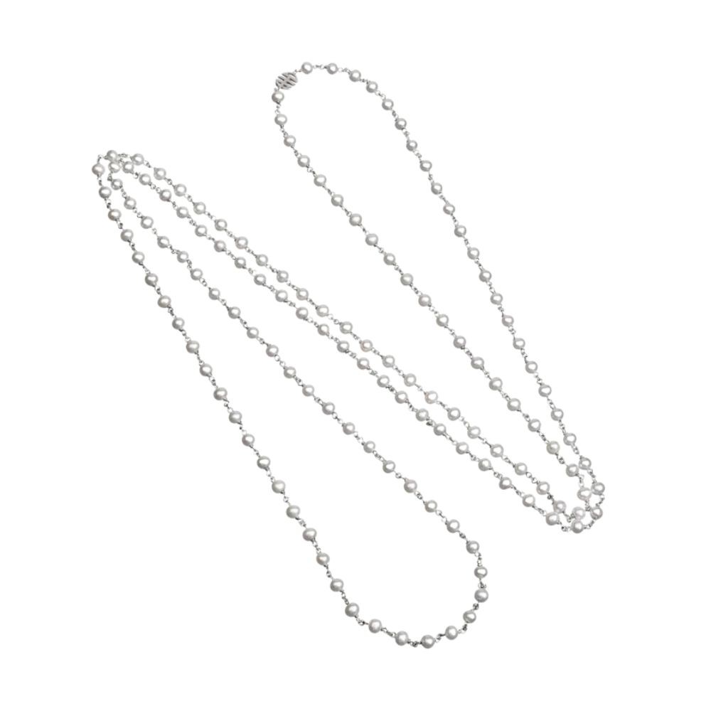 Collana Nagai Argento Perle Bianche