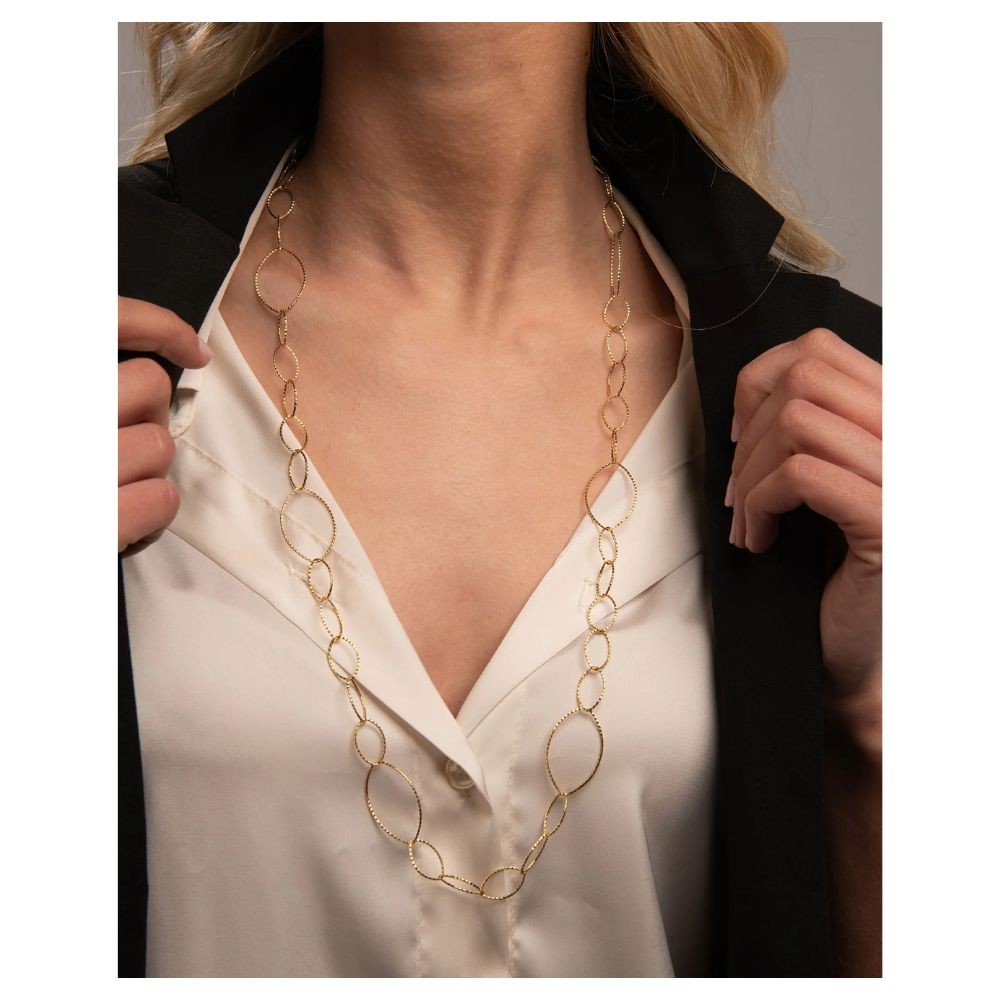Collana Argento Dorato Arabesque Long