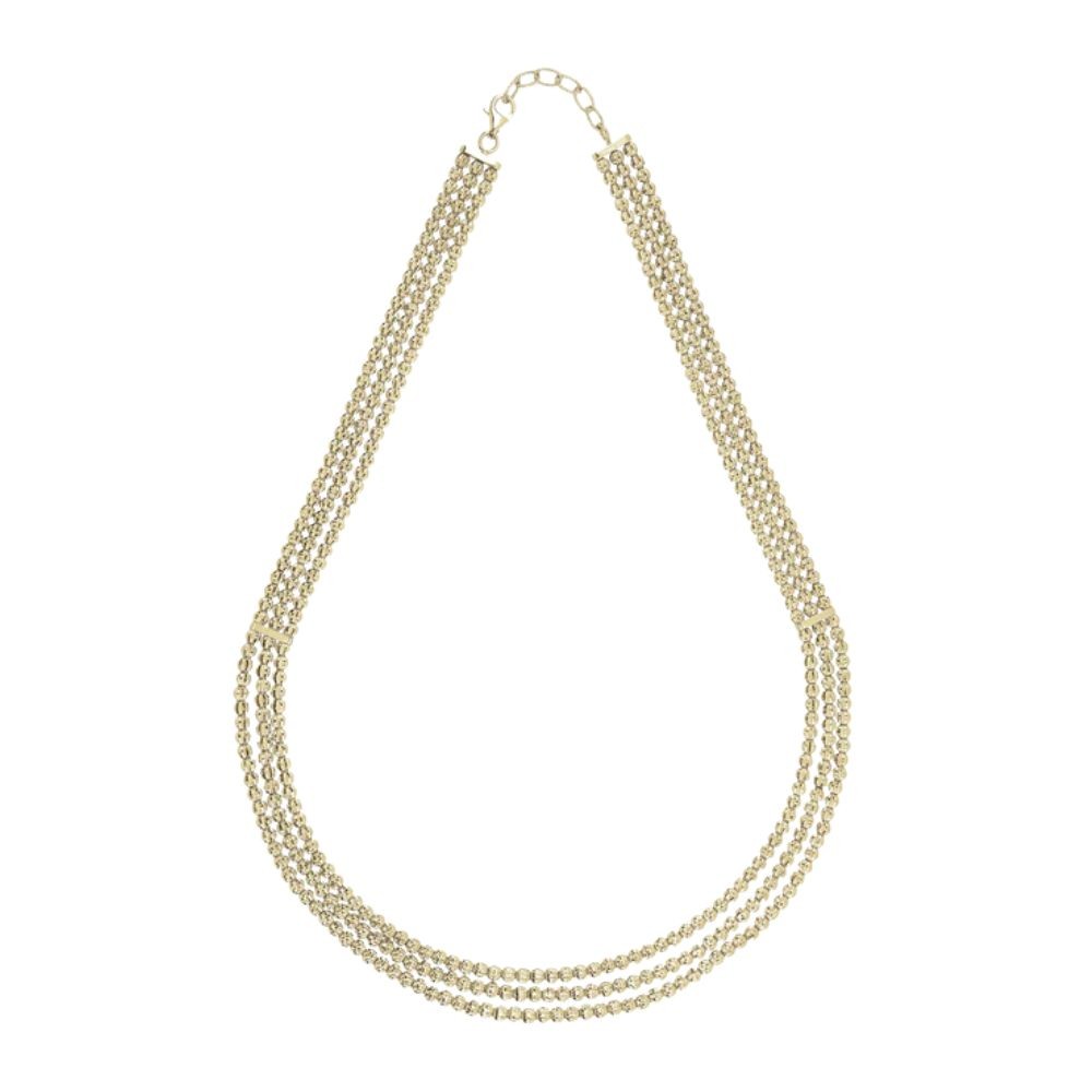Collana In Argento Dorato Crystal