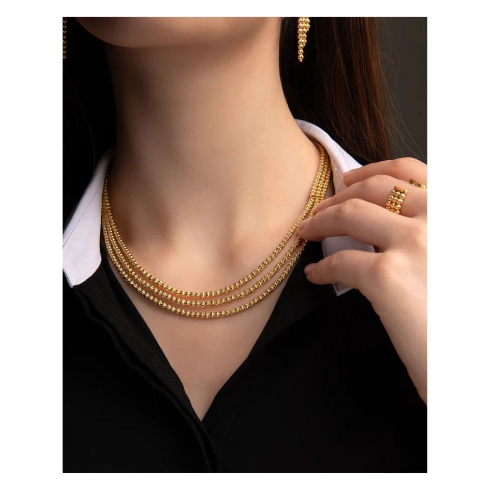 Collana In Argento Dorato Crystal