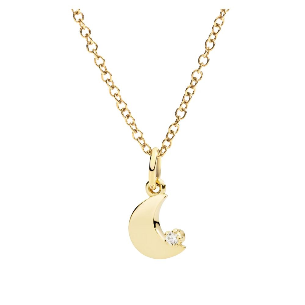 Ciondolo Luna Diamante Bianco