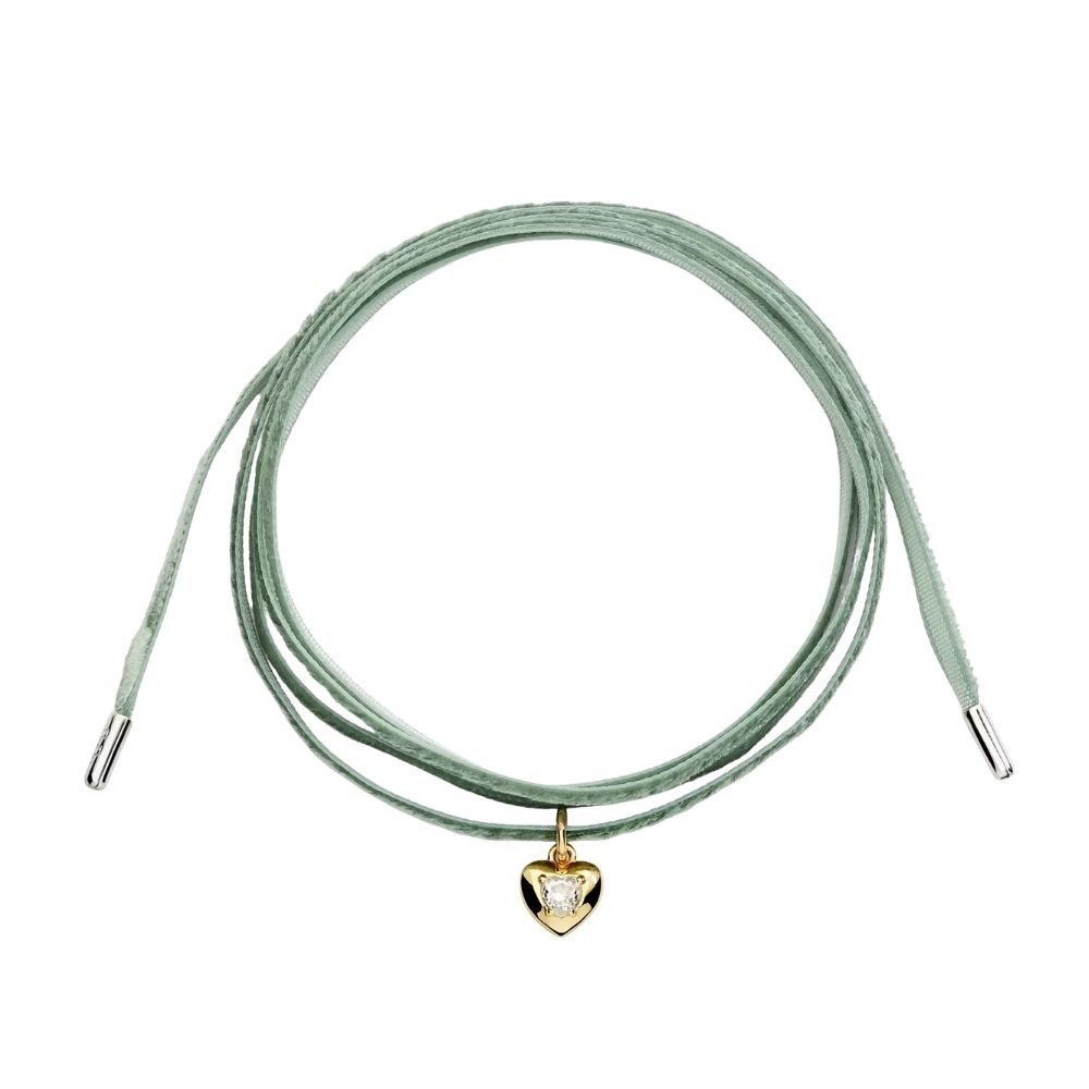 Ciondolo Cuore Zaffiro Bianco