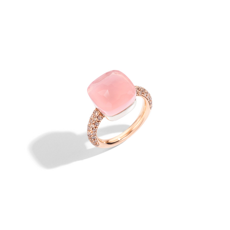 Anello Nudo Quarzo Rosa Maxi