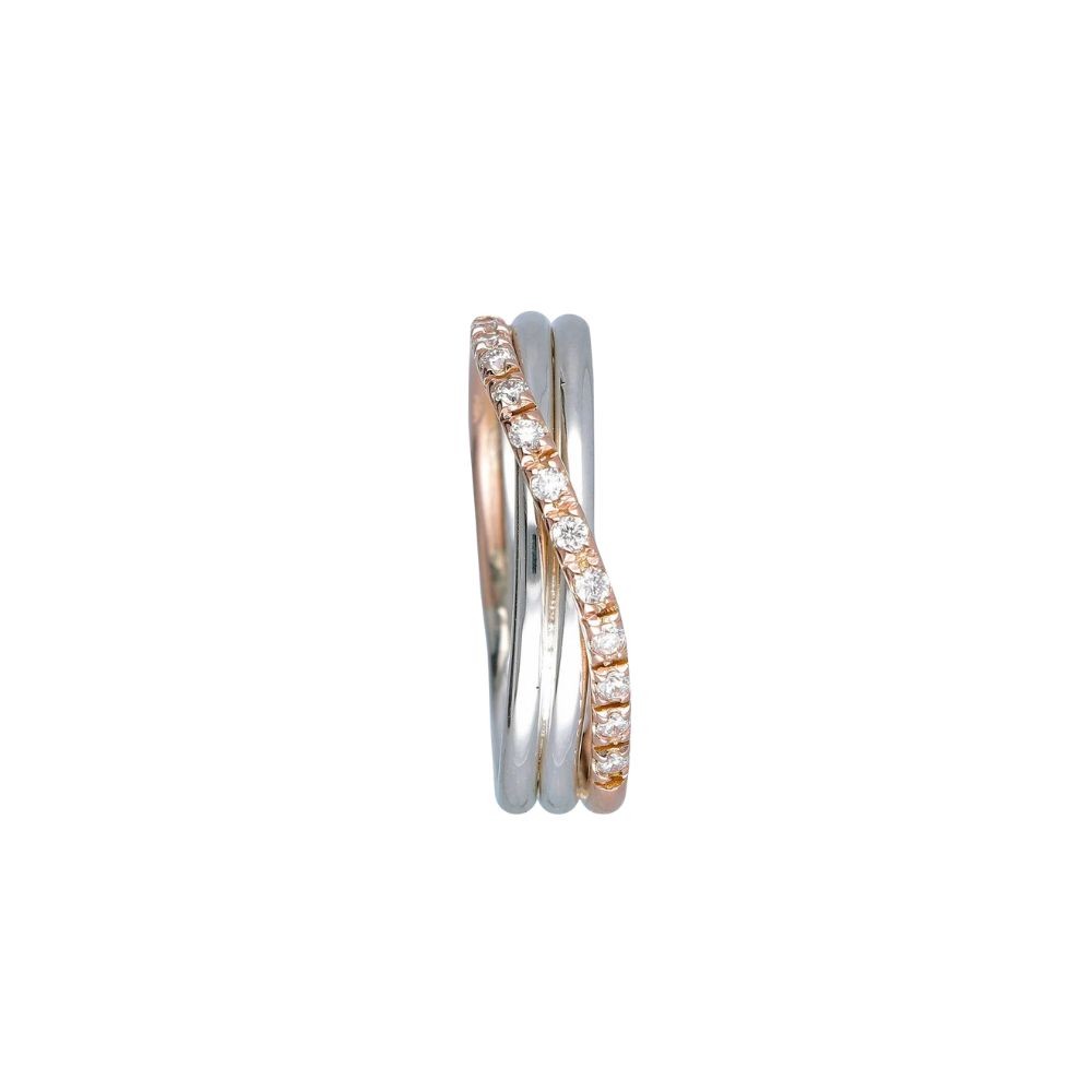 Anello Filodellavita Argento E Oro Rosa