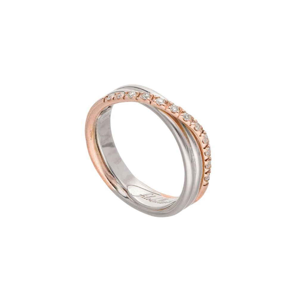Anello Filodellavita Argento E Oro Rosa